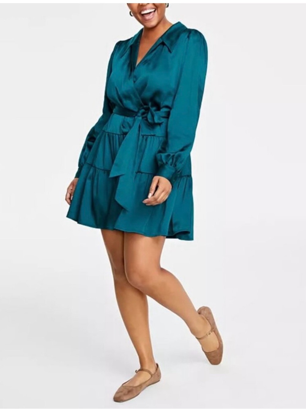 Dress
On 34th Satin Tiered Ruffle Mini